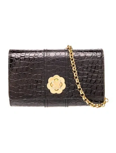 Pre-owned Eric Javits Leather Shoulder Bag In Black