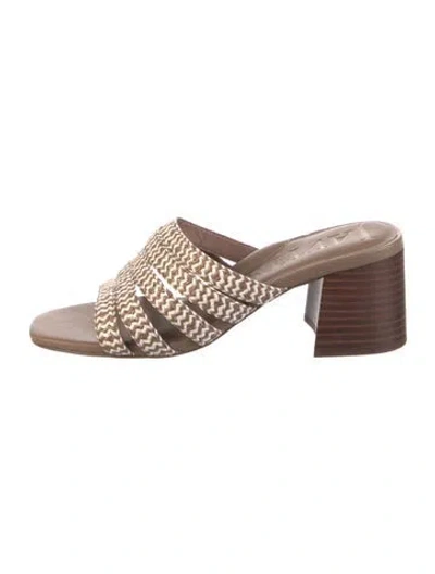 Pre-owned Eric Javits Leather Slides In Brown