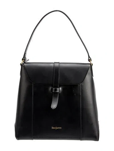 Pre-owned Eric Javits Leather Top Handle Bag W/ Tags In Black