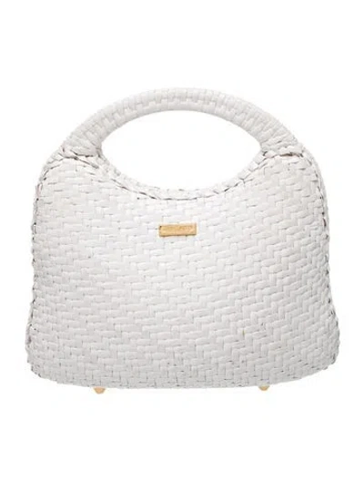 Pre-owned Eric Javits Leather Top Handle Bag In White
