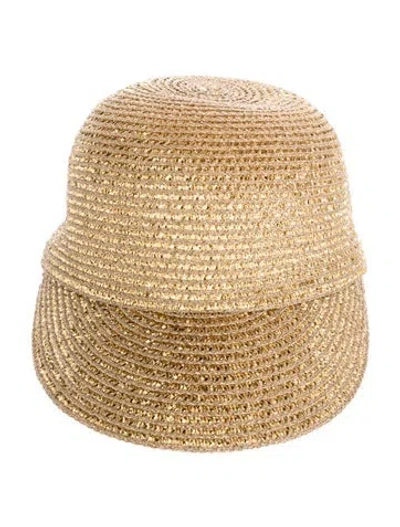 Pre-owned Eric Javits Metallic Crocheted Baseball Hat W/tags