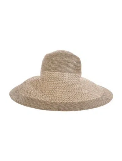 Pre-owned Eric Javits Metallic Straw Sun Hat In Metallic/neutrals