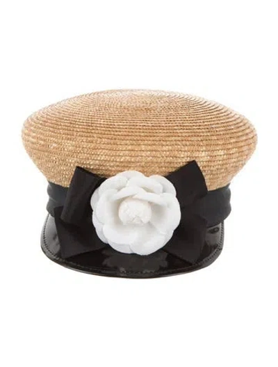 Pre-owned Eric Javits Military Hat In Neutrals