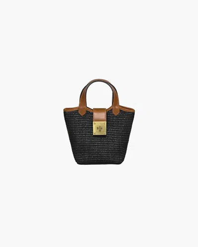 Eric Javits Mini Myka Straw Bag In Black