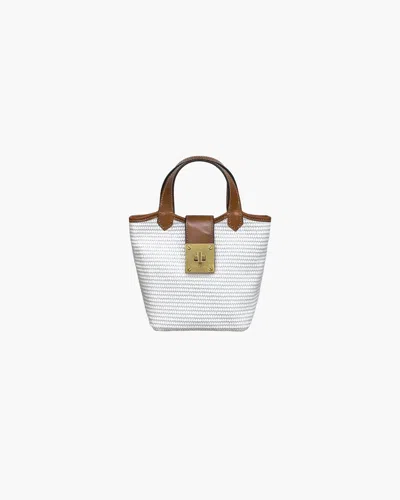 Eric Javits Mini Myka Straw Bag In White