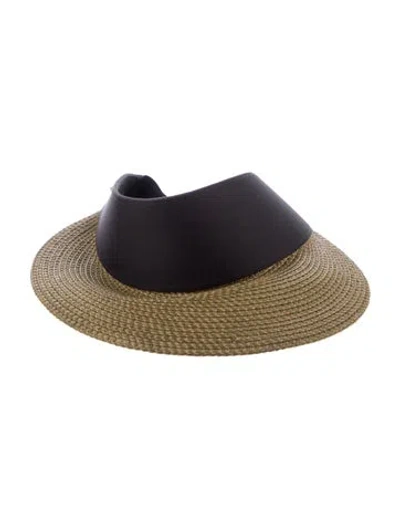 Pre-owned Eric Javits Neutral Straw Visor In Neutrals