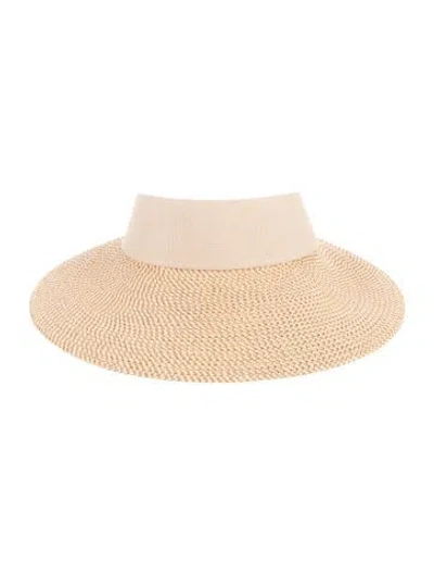 Pre-owned Eric Javits Neutral Straw Visor W/tags In Neutrals