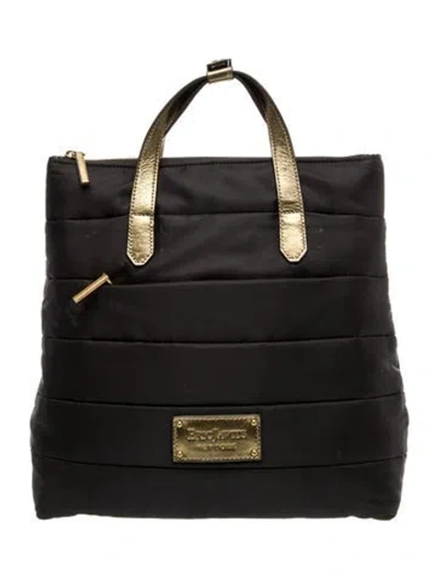 Pre-owned Eric Javits Nylon Top Handle Bag In Black