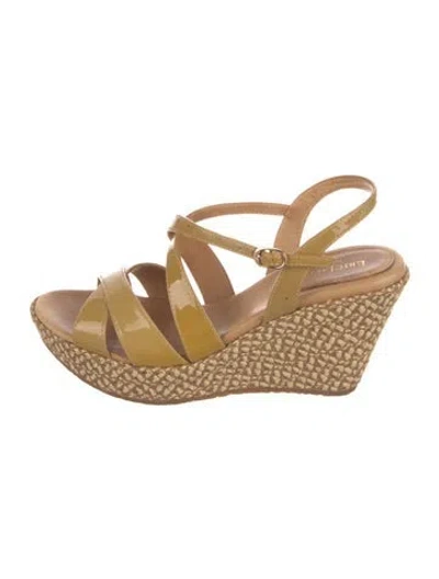 Pre-owned Eric Javits Patent Leather Espadrilles In Neutral