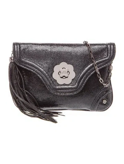 Pre-owned Eric Javits Patent Leather Top Handle Bag In Black