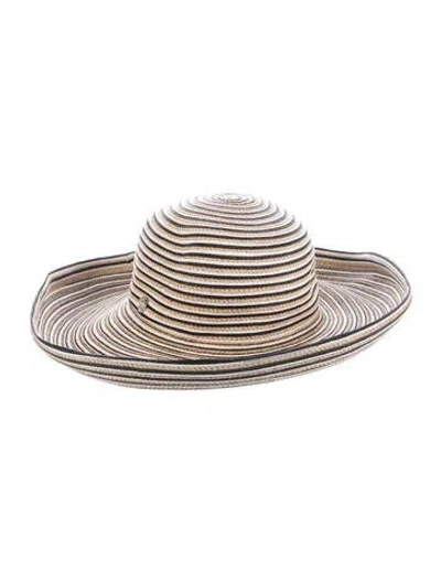 Pre-owned Eric Javits Pattern Jute Hat In Black