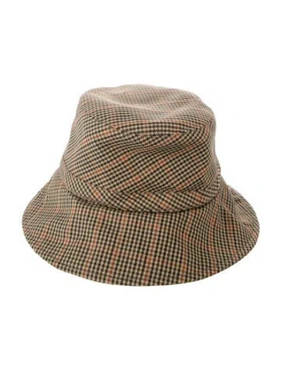 Pre-owned Eric Javits Pattern Print Bucket Hat In Brown