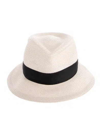 Pre-owned Eric Javits Pattern Print Summer Hat In Neutral