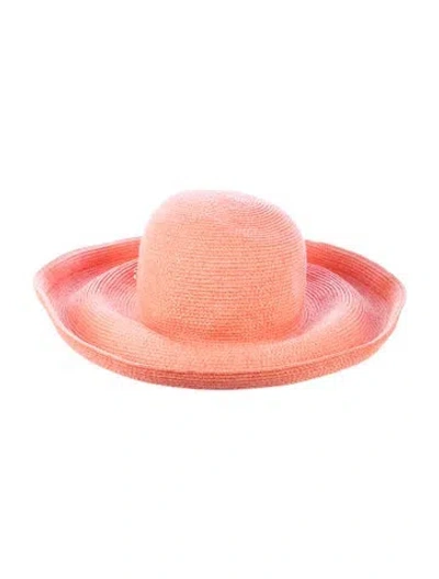 Pre-owned Eric Javits Pink Straw  Panama Hat