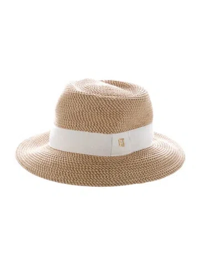 Pre-owned Eric Javits Printed Panama Hat In Neutrals