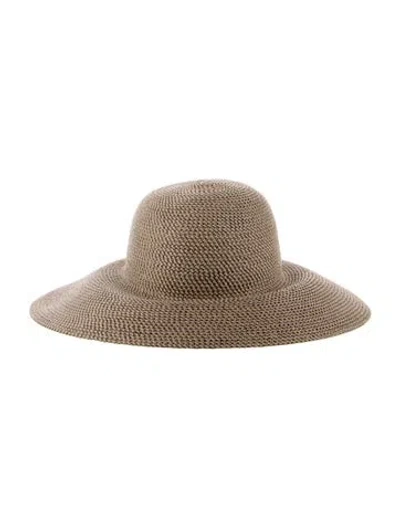 Pre-owned Eric Javits Printed Straw Panama Hat In Neutral
