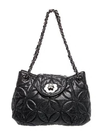 Pre-owned Eric Javits Quilted Shoulder Bag In Black