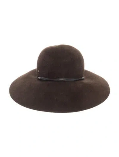 Pre-owned Eric Javits Rabbit Fur Hat In Brown