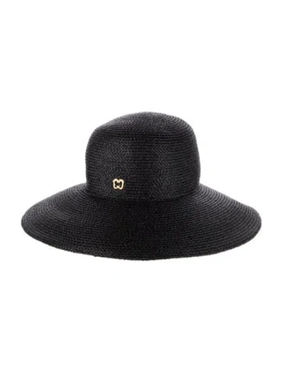 Pre-owned Eric Javits Raffia Baja Hat In Black