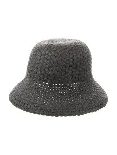 Pre-owned Eric Javits Raffia Bucket Hat In Black