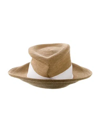 Pre-owned Eric Javits Raffia Bucket Hat In Neutral