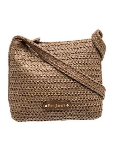 Pre-owned Eric Javits Raffia Crossbody Bag In Multicolor