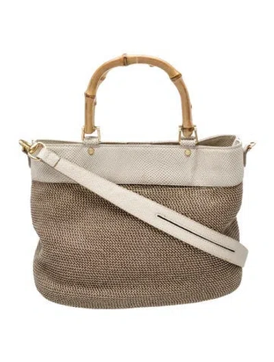 Pre-owned Eric Javits Raffia Crossbody Bag In Neutral