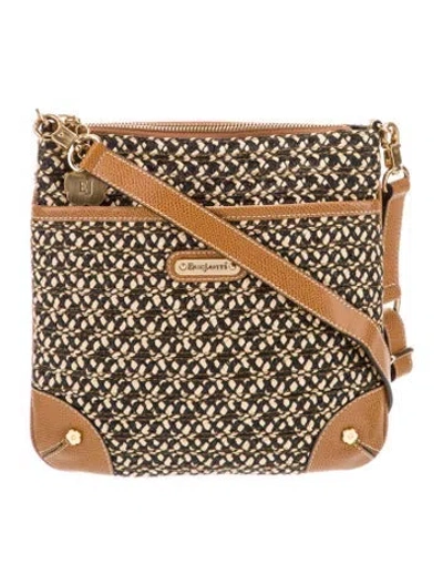 Pre-owned Eric Javits Raffia Crossbody Bag Vintage In Brown