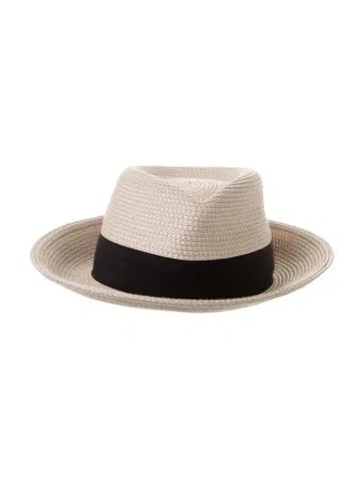 Pre-owned Eric Javits Raffia Fedora In Neutral