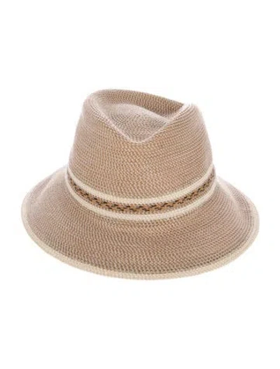Pre-owned Eric Javits Raffia Fedora In Neutral