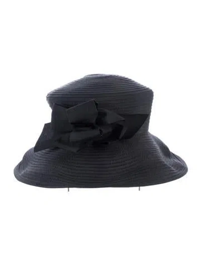 Pre-owned Eric Javits Raffia Hat In Black