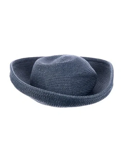 Pre-owned Eric Javits Raffia Hat In Blue