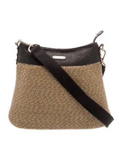 Pre-owned Eric Javits Raffia Messenger Bag In Brown
