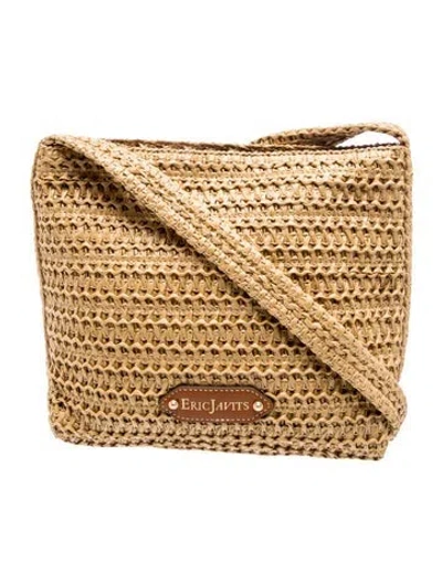 Pre-owned Eric Javits Raffia Messenger Bag W/ Tags In Neutral