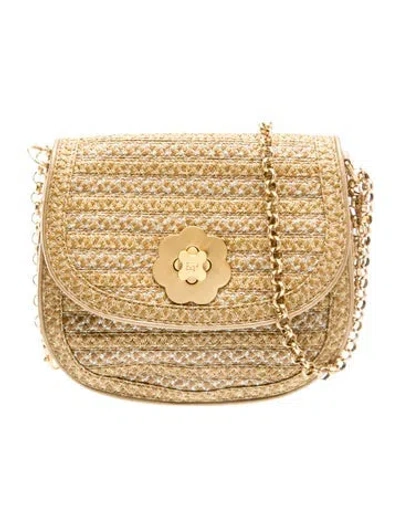 Pre-owned Eric Javits Raffia Minaudière In Neutral