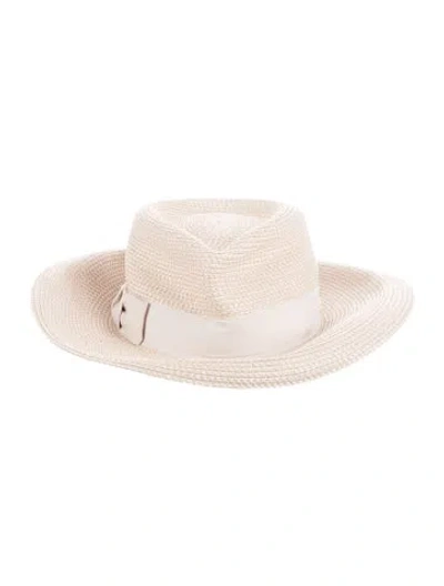 Pre-owned Eric Javits Raffia Panama Hat In Neutral