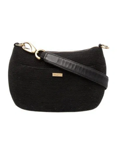 Pre-owned Eric Javits Raffia Shoulder Bag In Black
