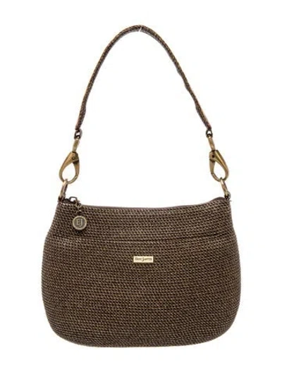 Pre-owned Eric Javits Raffia Shoulder Bag In Black/brown