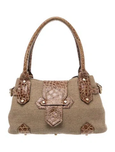 Pre-owned Eric Javits Raffia Shoulder Bag In Brown