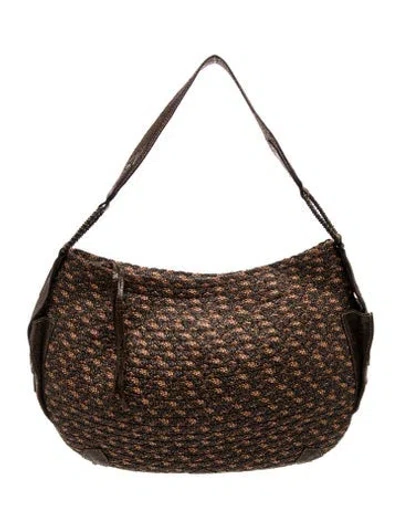 Pre-owned Eric Javits Raffia Shoulder Bag In Brown
