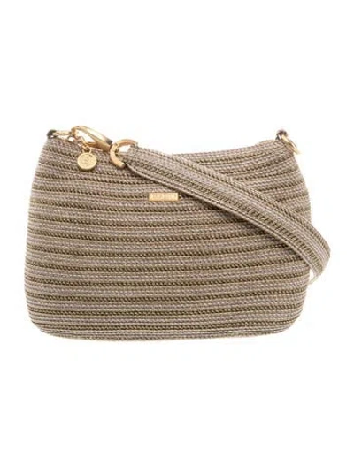 Pre-owned Eric Javits Raffia Shoulder Bag In Gold/metallic