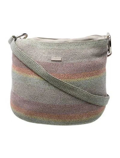 Pre-owned Eric Javits Raffia Shoulder Bag In Green