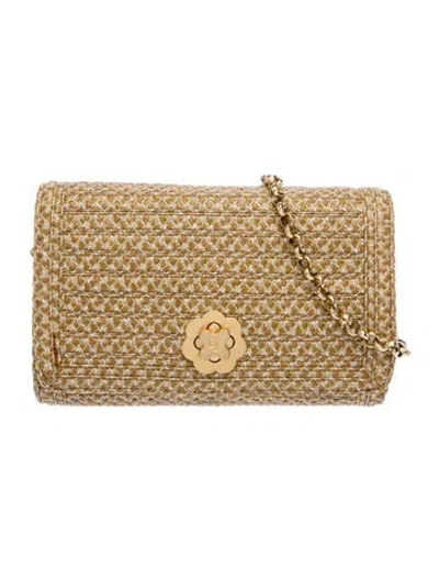Pre-owned Eric Javits Raffia Shoulder Bag In Metallic/neutrals