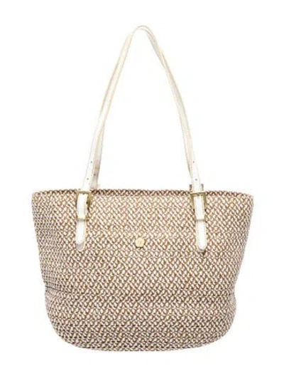 Pre-owned Eric Javits Raffia Shoulder Bag In Neutral