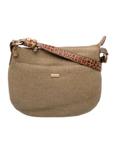 Pre-owned Eric Javits Raffia Shoulder Bag In Neutral