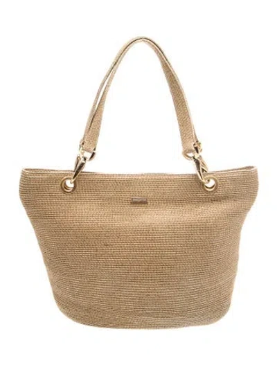 Pre-owned Eric Javits Raffia Shoulder Bag In Neutral