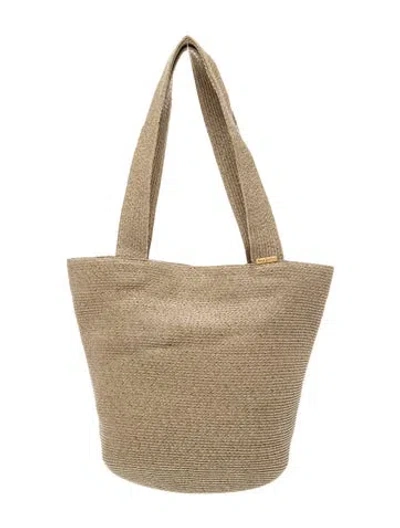 Pre-owned Eric Javits Raffia Shoulder Bag In Neutral