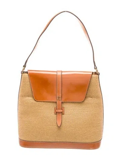 Pre-owned Eric Javits Raffia Shoulder Bag In Neutrals