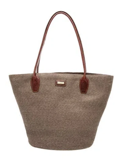 Pre-owned Eric Javits Raffia Shoulder Bag In Neutrals