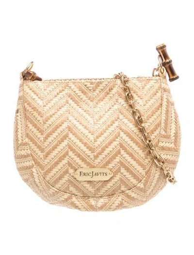 Pre-owned Eric Javits Raffia Shoulder Bag W/ Tags In Neutrals
